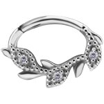 Nickelfree jew. septum or daith ring/clicker #14 in 1.2mm with WH Premium Zirconia