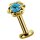 18K Gold Internal Attachm. #31 TO with a genuine blue Topas for 1.2 mm internal jewellery