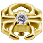 18K Gold Internal Spider Attachm. #74 w Premium Zirconia for 1.2 mm Internal Jewellery - (as long as stocked)