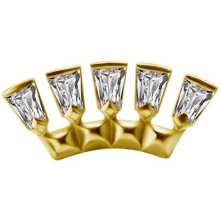 18K Gold Internal Attachm. #79 w Tapper Baguette Premium Zirconia for 1.2 mm Internal Jewellery - (as long as stocked)