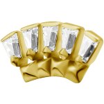 18K Gold Internal Attachm. #79 mit 0.8x16.5 mm WH Tapper Baguette Premium Zirkonia für 1.2 mm Internal Schmuck - (nur solange der Vorrat reicht)