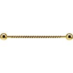 Gold External #05 Twisted Rope 1.6mm Stahl Industrial Barbell und Kugeln (AA)