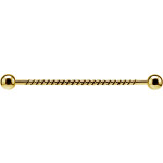 Gold External #05 Twisted Rope 1.6x36mm Stahl Industrial Barbell und Kugeln (AA)