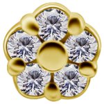 18K Gold Attachm. #06 flower w 3 mm Lab Created Diamonds...
