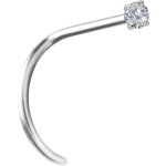 18K Gold Nosestud 0.8 mm, 2.0 mm Lab Created Diamonds Prong