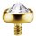 Golden Titan disc set with inverted premium zirconia - 1.2 mm for 1.6 mm internal jewellery