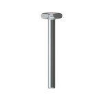 FleXternal titanium labret 4 mm t-plate - 1.2 mm stud with triangular plate (for M0.8 mm, US0.9 mm internal thread and push pin (TL)) - (made in Germany)