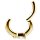 Nickelfreier 24K Gold Ovaler Bauchnabel Clicker Ring #05 1.6mm, mit Cubic Zirconia