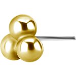 18K Gold Trinity Ball threadless for 0.5 mm TL
