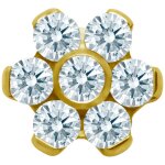 24K gold PVD titanium attachment. Jeweled flower with...