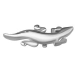 Internal nickelfree Att. 06 Gecko w ext. thread for barbell/labret/Mini-Dermal Anchor with 0.8mm int. thread - (as long as stocked)
