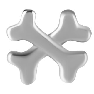 Internal nickelfree Att. 07 Crossbone w ext. thread for barbell/labret/Mini-Dermal Anchor with 0.8mm int. thread - (as long as stocked)