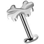 Internal nickelfree Att. 07 Crossbone w ext. thread for barbell/labret/Mini-Dermal Anchor with 0.8mm int. thread - (as long as stocked)