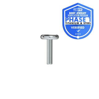 FleXternal titanium labret stud 3.0 mm plate - 1.0 mm (for M0.8 mm, US0.9 mm internal thread and Push Pin (TL)) - (Made in Germany) - (as long as stocked)