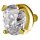 Int. PVD gold Titanium Att. RD -  for 1.2mm Barbell/Labret/Mini-DA w Premium Zirconia - handpolished