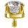 Int. PVD gold Titanium Att. RD -  for 1.2mm Barbell/Labret/Mini-DA w Premium Zirconia - handpolished
