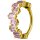 18K Gold Jew. Hinged Conch Ring/Clicker 1.2mm w Pink Sapphire - GHSJG60 - 18K Gold