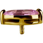 18K Gold Internal Attachm. #04 w Pink Sapphire for 1.2 mm Internal Jewellery