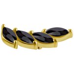 18K Gold Internal Attachm. #102 w Marquise Premium Zirconia, 12mm for 1.2 mm Internal Jewellery