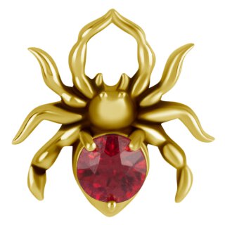 18K Gold Internal Attachm. #122 spider w Songea Sapphire for 1.2 mm Internal Jewellery