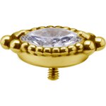 18K Gold Internal Attachm. #32 w Premium Zirconia for 1.2 mm Internal Jewellery