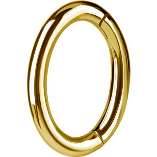 Nickelfree 24K Gold Belly Hinged Oval Ring #01 1.6mm