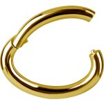 Nickelfreier 24K Gold Ovaler Bauchnabel Clicker Ring #01 1.6mm