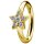 Nickelfrei Rook Hinged Oval Ring #02 Stern Gold PVD 1.2mm, mit Premium Zirconia