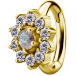 Nickelfrei Rook Hinged Oval Ring #05 Gold PVD 1.2mm, mit...