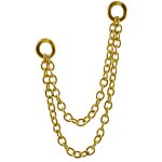 24K gold PVD steel ear chain for clicker #02