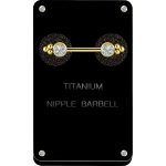 Gold PVD Titan 1.6 mm internal Jew. Nippel Barbell #02 mit WH Premium Zirkonia Set