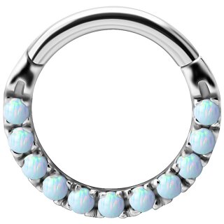 Nickelfree Cobalt-Chrome 1.2 mm hinged Clicker #36 with lab-created opal
