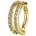 Nickelfrei Gold PVD CoCr Rook Hinged Oval Ring #R2 - 1.2 mm Premium Zirconia