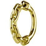 18K Gold Hinged Segment Ring Kette - 1.2 mm