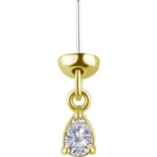 18K Gold TL Vertical Helix Attachm. #PS3 Dangle with lab-created Diamond