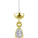 18K Gold TL Vertical Helix Attachm. #PS3 Dangle with lab-created Diamond für 0.5 mm TL