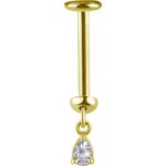 18K Gold TL Vertical Helix Aufsatz #PS3 Dangle mit lab-created Diamond für 0.5 mm TL