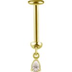 18K Gold TL Vertical Helix Attachm. #PS3 Dangle with Premium Zirconia for 0.5 TL