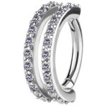 Nickelfree CoCr Rook Hinged Oval Ring #R2 with Premium Zirconia