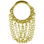 Gold PVD Steel Hinged Ring Clicker 1.2 mm Chain Dangles