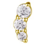 Nickelfree CoCr Gold PVD Internal Attachm. with Premium Zirconia for 1.2 mm Internal Jewellery