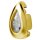Gold PVD Internal Steel Attachm. #32 Pear - for 1.2 mm Internal Schmuck with Cubic Zirconia