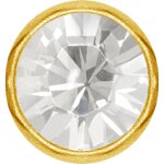 24K gold PVD steel 3 mm flat disc for BCR - Smiley piercing