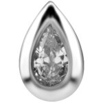Steel Internal Attachm. #32 Pear - for 1.2 mm Internal Jewellery with Cubic Zirconia