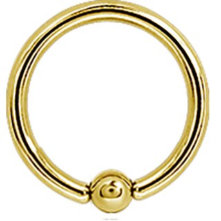 10x 24K Gold PVD Titanium Ball Closure Ring (BCR) 1.6 mm, sterile (individual parts)
