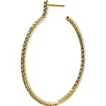 24K Gold PVD Steel Hoop Stud Earrings (Pair) #04 with WH...