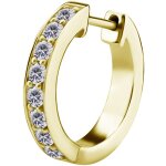 24K Gold PVD Steel Ear Hoops (Pair) #23 with Cubic Zirconia