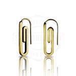 Nickel-free CoCr 18K gold PVD earrings paper clip (pair),...