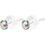 Steel Jewelry Flat Disc Stud Earrings with Premium Crystals