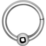 Hinged 1.6 mm Ball Closure Steel Ring - handpolished - (as long as stocked)